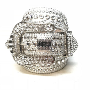 b.b. Simon 'Chrome Crown' Fully Loaded Crystal Belt - Dudes Boutique