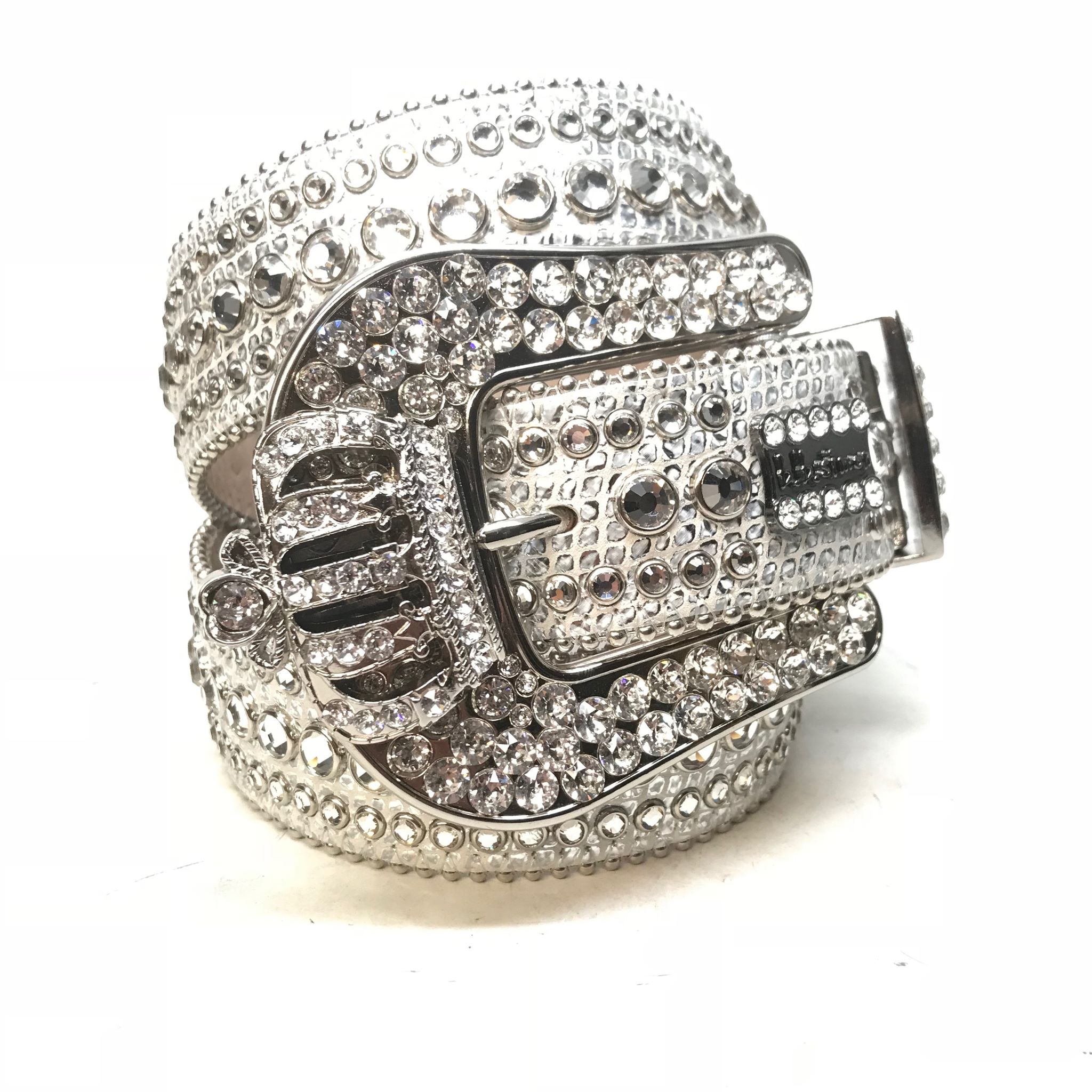 b.b. Simon 'Chrome Crown' Fully Loaded Crystal Belt - Dudes Boutique