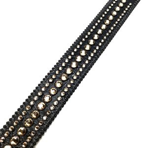 b.b. Simon Black Gold Crown Crystal Belt - Dudes Boutique