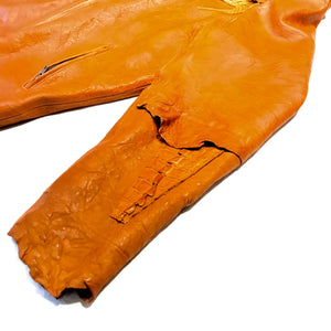 Kashani LUX Cognac Raw Cut Alligator Lambskin Bomber Jacket - Dudes Boutique