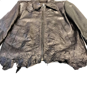 Kashani LUX Jet Black Raw Cut Alligator Lambskin Bomber Jacket - Dudes Boutique