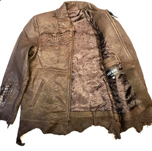 Kashani LUX Chocolate Raw Cut Alligator Lambskin Bomber Jacket - Dudes Boutique