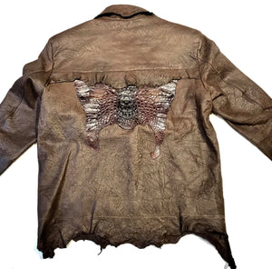 Kashani LUX Chocolate Raw Cut Alligator Lambskin Bomber Jacket - Dudes Boutique