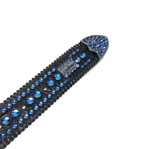 b.b. Simon "Blue Black Crown" Fully Loaded Crystal Belt - Dudes Boutique