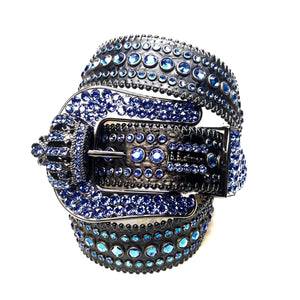 b.b. Simon "Blue Black Crown" Fully Loaded Crystal Belt - Dudes Boutique