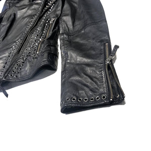 Scully Ladies Studded Spike Lambskin Biker Jacket - Dudes Boutique