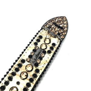 b.b. Simon Golden Crown Croco Crystal Belt - Dudes Boutique
