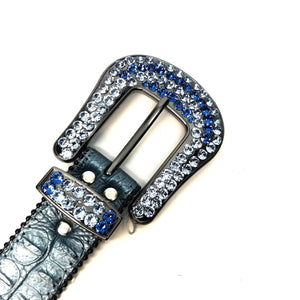b.b. Simon Sea Blue Two Tone Crystal Belt - Dudes Boutique