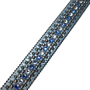b.b. Simon Sea Blue Two Tone Crystal Belt - Dudes Boutique