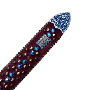 b.b. Simon Red Blue Two Tone Pony Crystal Belt - Dudes Boutique