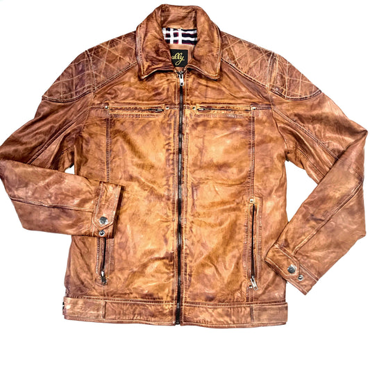 Scully western nutmeg brown lambskin jacket