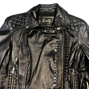 Scully Ladies Studded Spike Lambskin Biker Jacket - Dudes Boutique