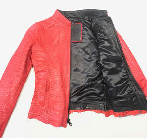 Kashani Ladies Baby Soft Full Python Snake Jacket - Dudes Boutique
