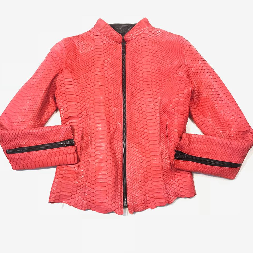 Kashani Ladies Baby Soft Full Python Snake Jacket - Dudes Boutique