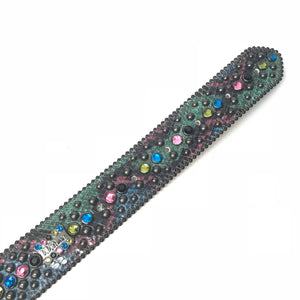 b.b. Simon Globe Python Fully Loaded Crystal Belt - Dudes Boutique