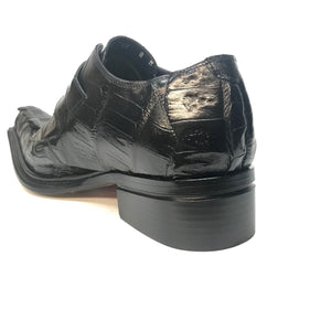 Mauri 44192 Black Piermarini Crocodile & Hornback Monk Strap - Dudes Boutique