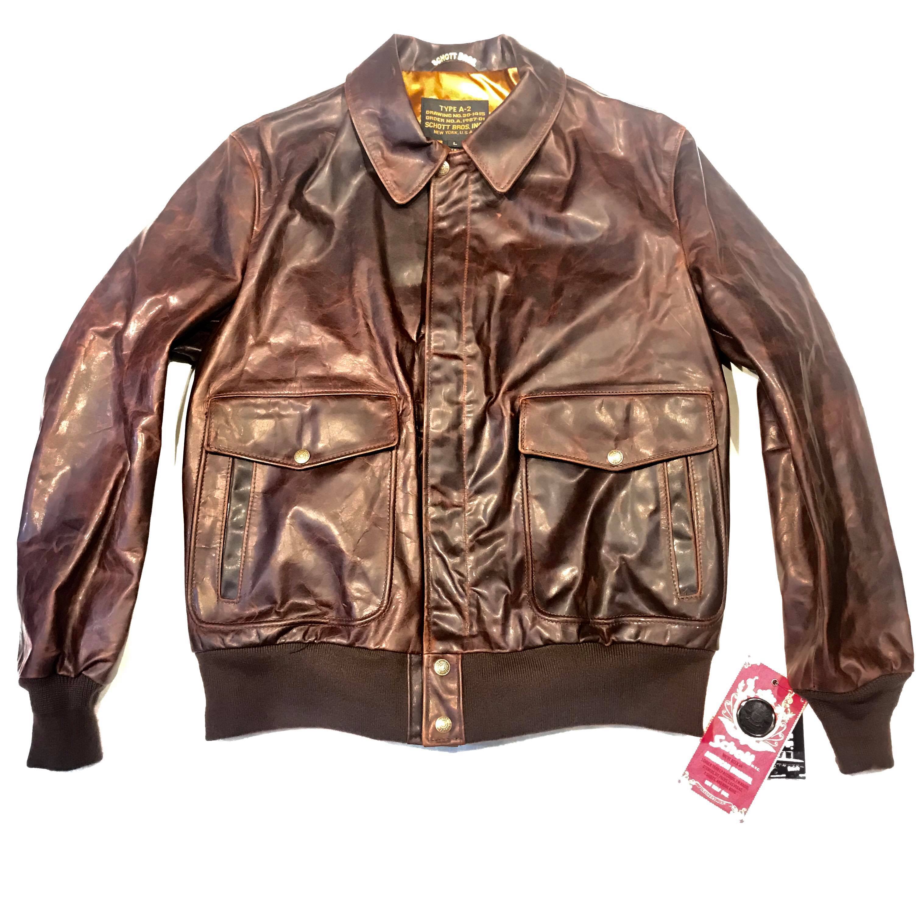 Schott NYC Men's Double Pocket Cowhide Leather Jacket - Dudes Boutique