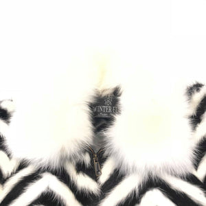 Kashani Men's 'Domino' White/Black Mink Tail Fur Coat - Dudes Boutique