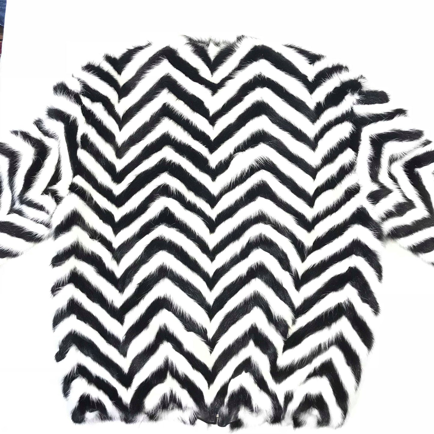 Kashani Men's 'Domino' White/Black Mink Tail Fur Coat - Dudes Boutique