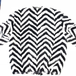 Kashani Men's 'Domino' White/Black Mink Tail Fur Coat - Dudes Boutique