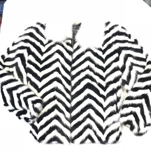 Kashani Men's 'Domino' White/Black Mink Tail Fur Coat - Dudes Boutique