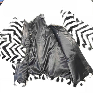 Kashani Men's 'Domino' White/Black Mink Tail Fur Coat - Dudes Boutique