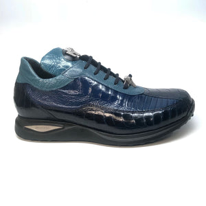 Mauri 8727 Navy Three tone Ostrich Leg Sneakers - Dudes Boutique