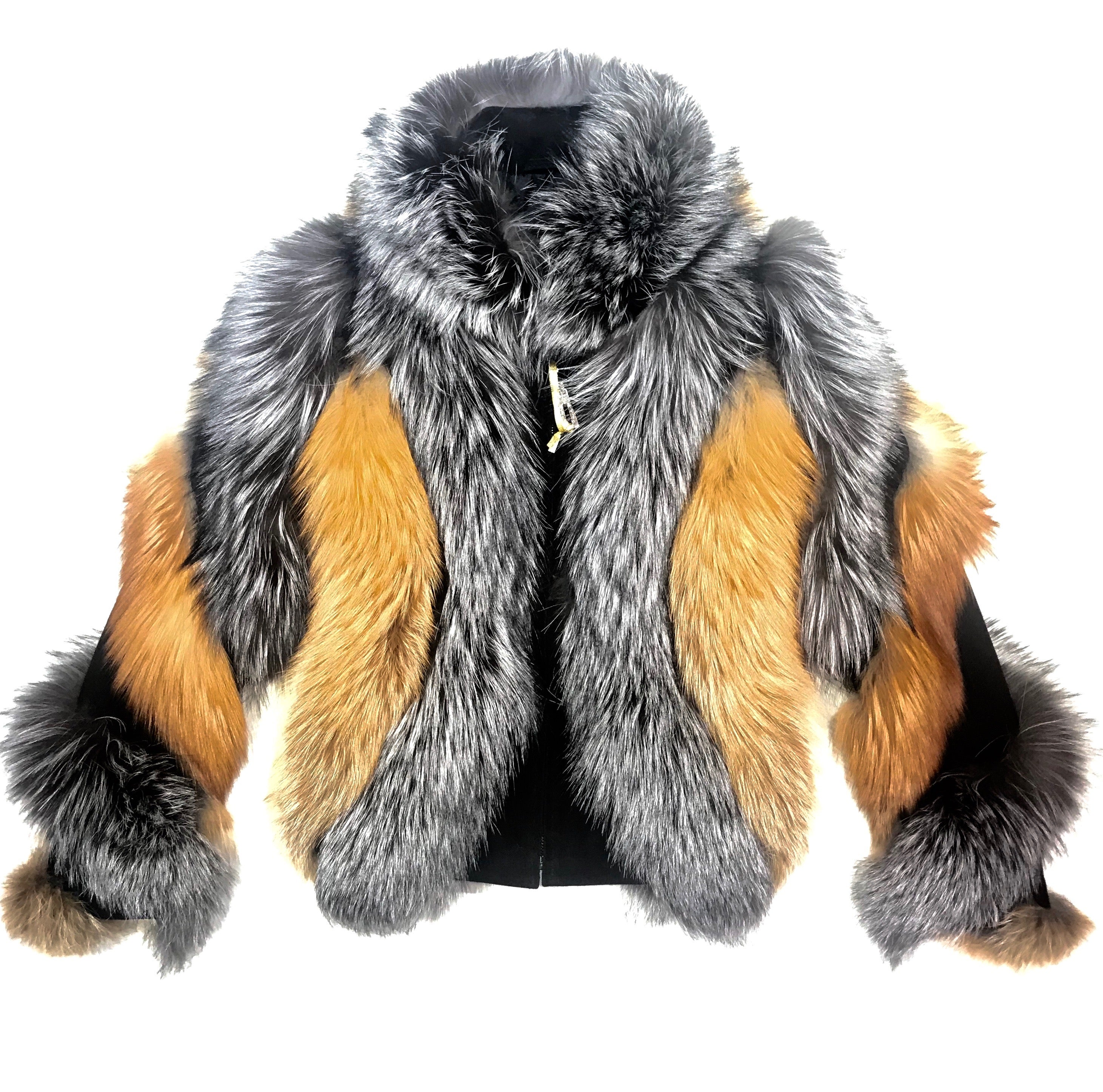Kashani Ladies Two Tone Fox Fur Coat - Dudes Boutique
