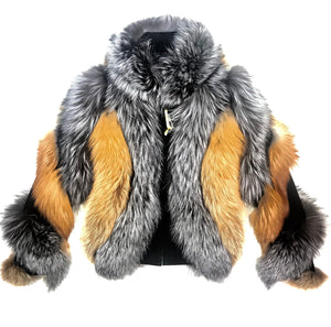 Kashani Ladies Two Tone Fox Fur Coat - Dudes Boutique