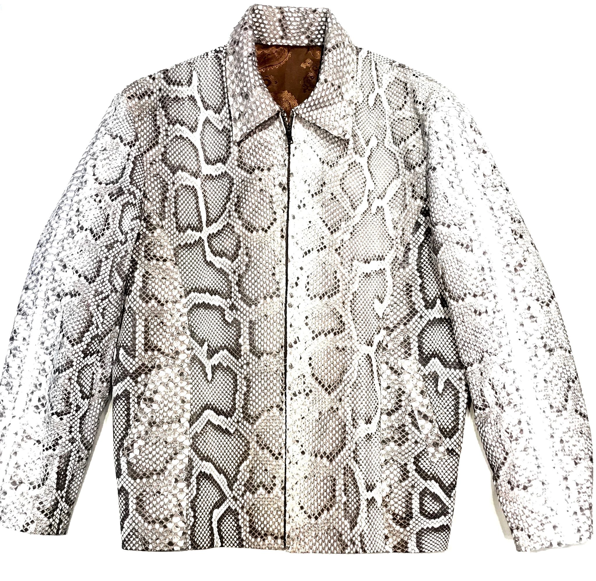 Kashani All-Over Python Skin Bomber Jacket - Dudes Boutique