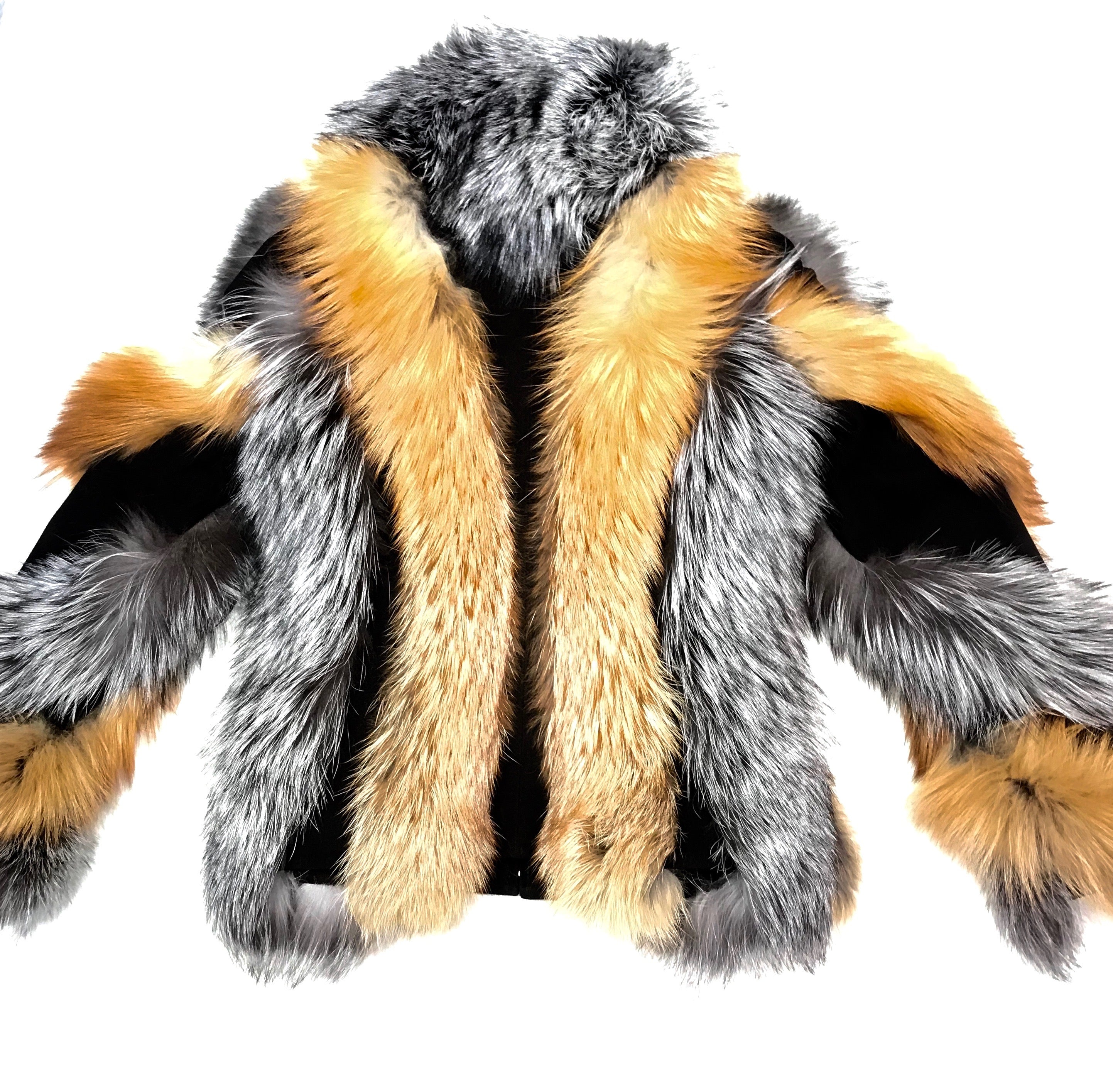 Kashani Ladies Two Tone Fox Fur Coat - Dudes Boutique