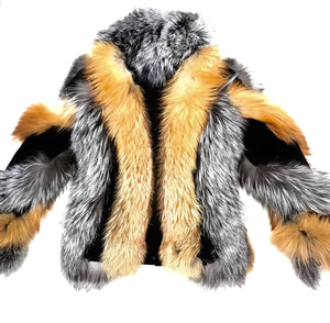 Kashani Ladies Two Tone Fox Fur Coat - Dudes Boutique