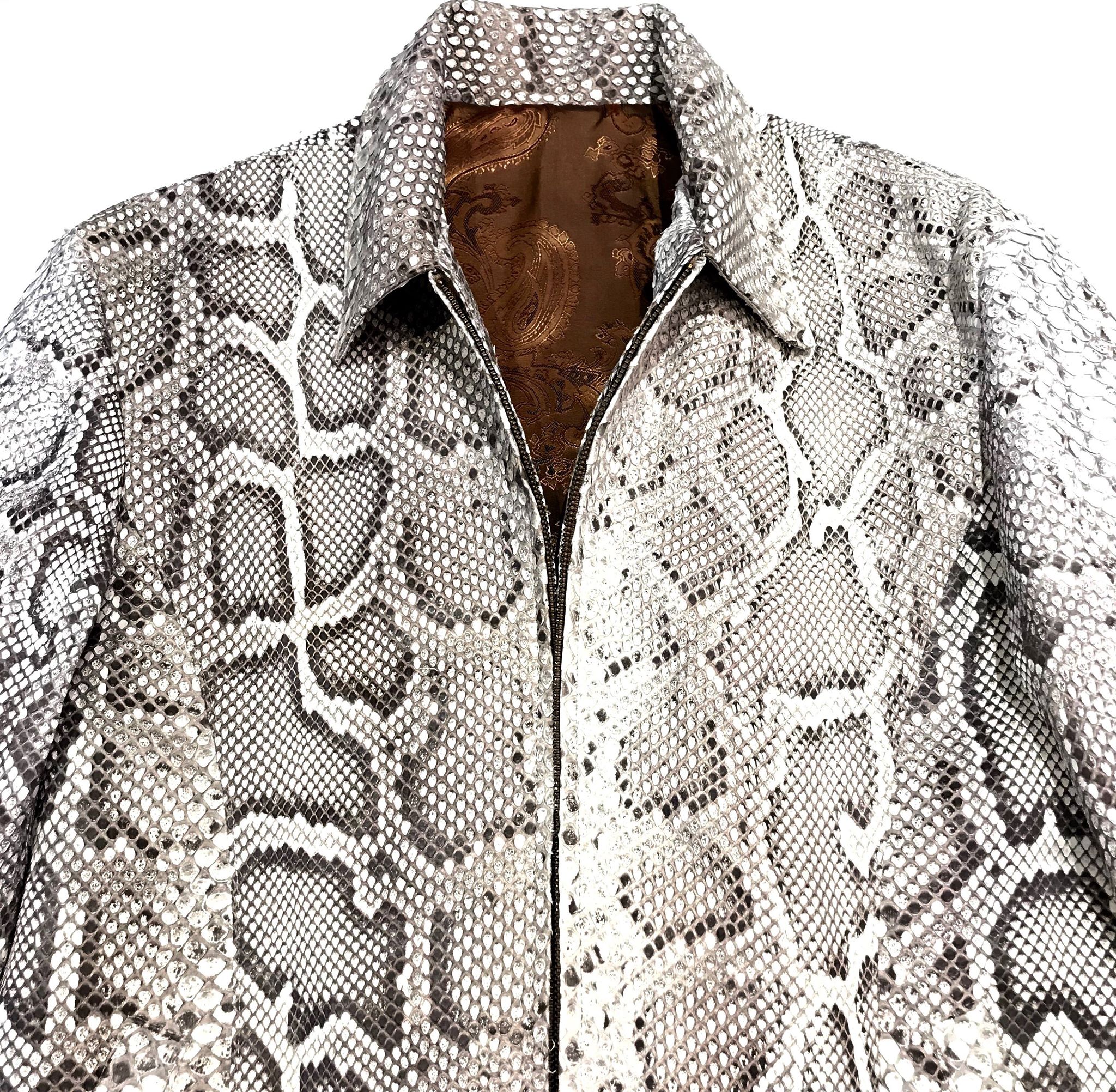 Kashani All-Over Python Skin Bomber Jacket - Dudes Boutique
