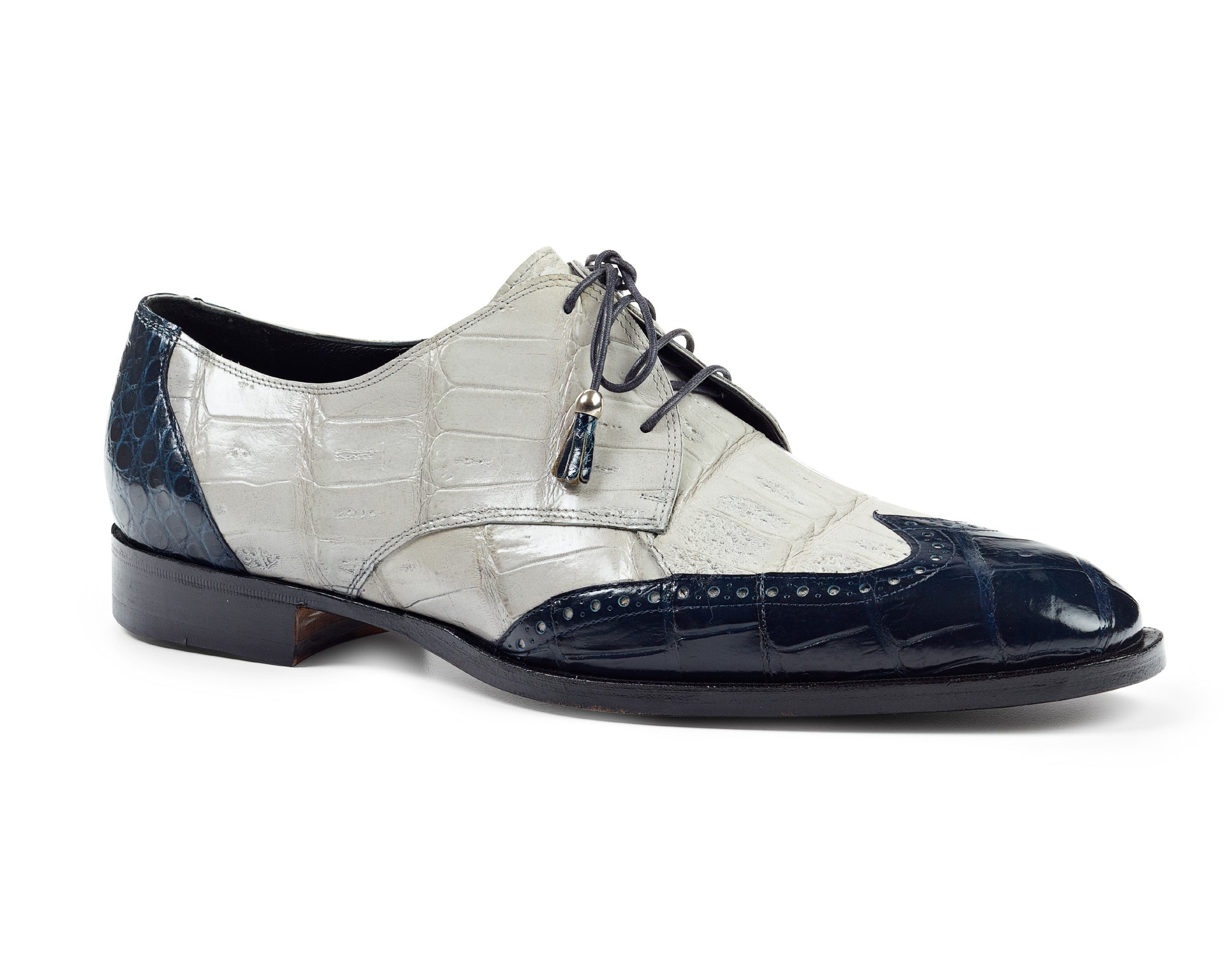 Mauri 4793 Adriano All-Over Crocodile Wingtip Dress Shoes - Dudes Boutique