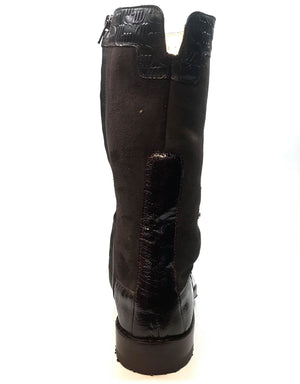 Mauri "Masculine" 2842 Brown Alligator/Ostrich Leg Dress Boots - Dudes Boutique
