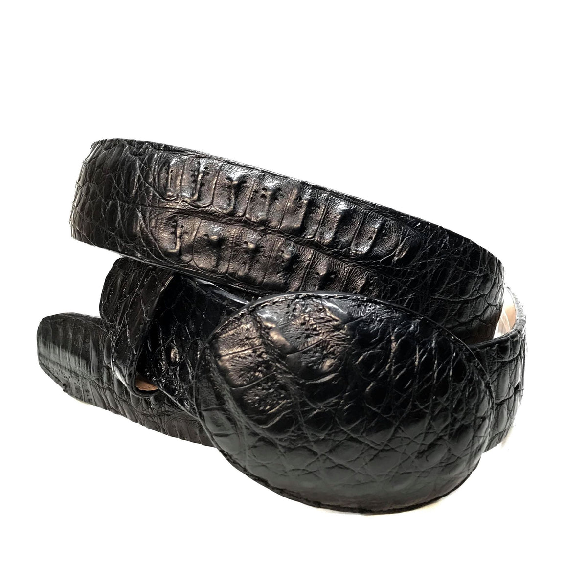Los Altos Black Hornback Crocodile Belt - Dudes Boutique