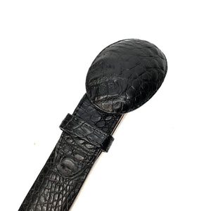 Los Altos Black Hornback Crocodile Belt - Dudes Boutique