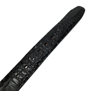 Los Altos Black Hornback Crocodile Belt - Dudes Boutique