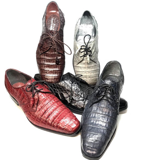 Los Altos All-Over Crocodile Lace Up Dress Shoes - Dudes Boutique