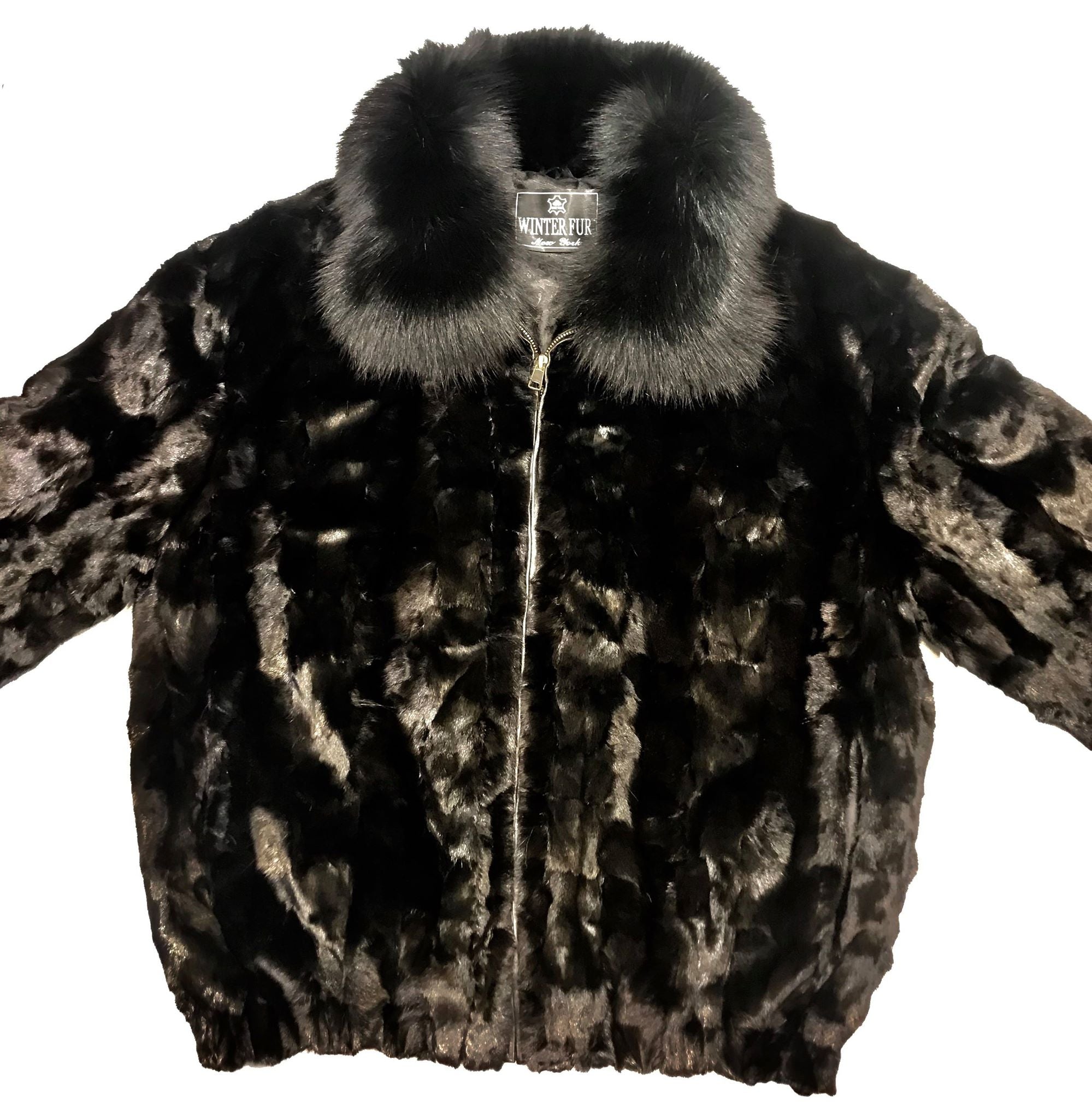Kashani Diamond Cut Mink Bomber Jacket - Dudes Boutique