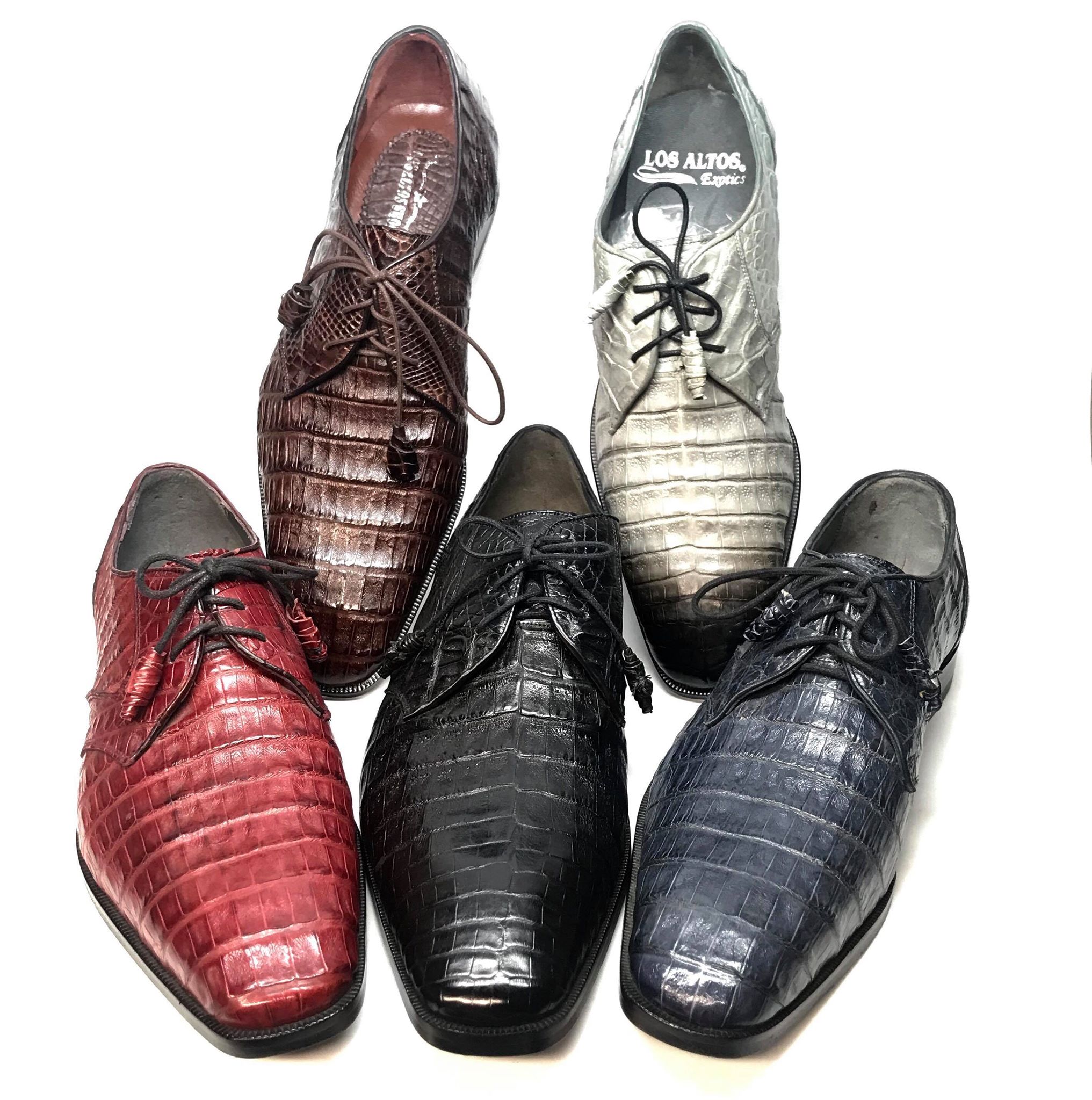 Los Altos All-Over Crocodile Lace Up Dress Shoes - Dudes Boutique