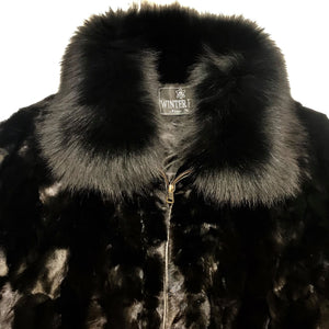 Kashani Diamond Cut Mink Bomber Jacket - Dudes Boutique