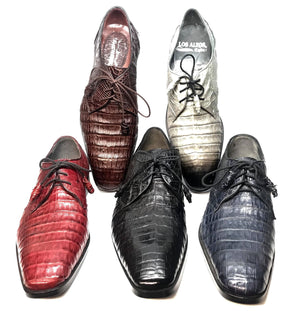 Los Altos All-Over Crocodile Lace Up Dress Shoes - Dudes Boutique