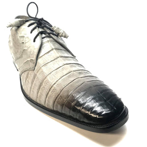 Los Altos Gray All-Over Crocodile Lace Up Dress Shoes - Dudes Boutique