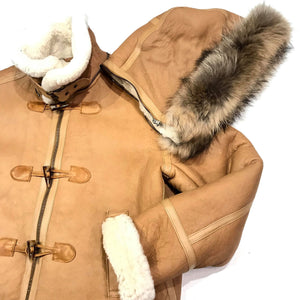 Kashani Peach Duffel Aviator Shearling Jacket - Dudes Boutique