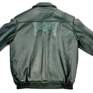 Kashani Forest Green Horn-Back Bomber Jacket - Dudes Boutique