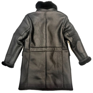 Kashani Black Duffel Long Trench Shearling Coat - Dudes Boutique