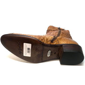 Calzoleria Toscana Cognac Hornback Alligator Ankle Boots - Dudes Boutique