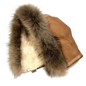 Kashani Peach Duffel Aviator Shearling Jacket - Dudes Boutique