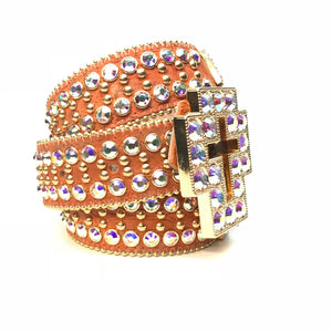 b.b. Simon 'Gold Cross' Crystal Belt - Dudes Boutique